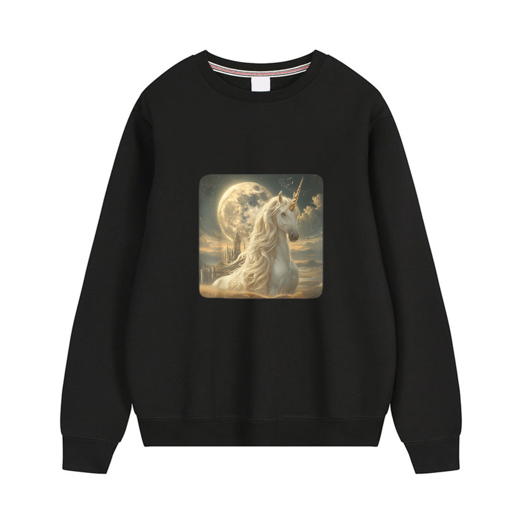 Unicorn Moon Night Graphic Women Vintage Galaxy Sweatshirts