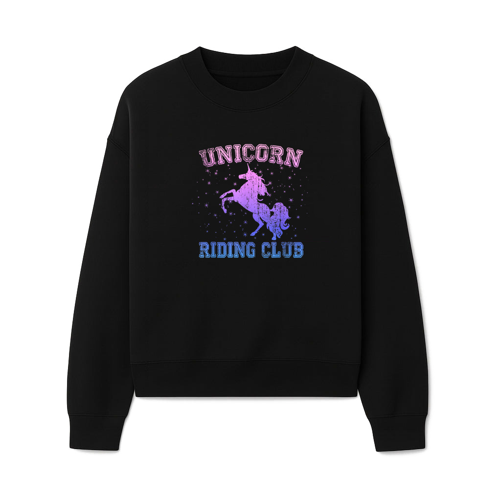 Unicorn Riding Club Funny Unicorn Horse Lover Saying Vintage Sweatshirts 06-10-2025