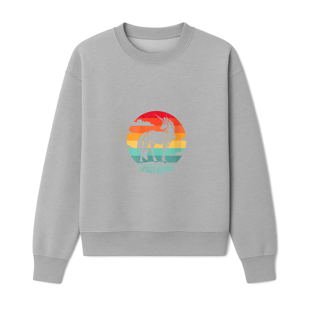 Unicorn Spirit Animal Retro  Vintage Sunset Unicorn Sweatshirts 06-10-2025