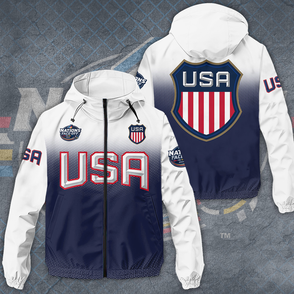 USA 2025 4 Nations Face Off Style Windbreaker Jacket For Fans