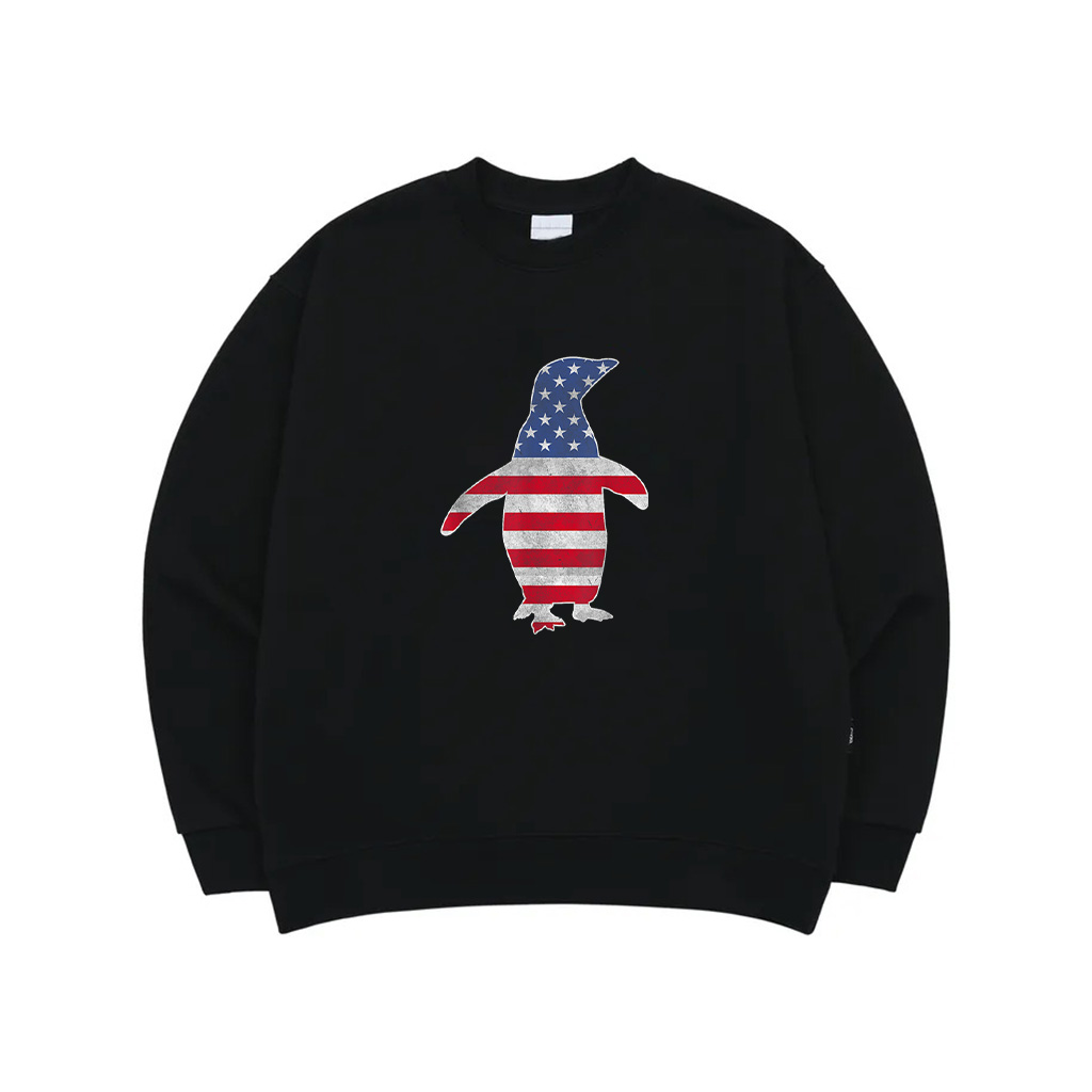 USA Flag Patriotic Penguin Bird 4Th Of July Birdwatching Sweatshirt For Women Men