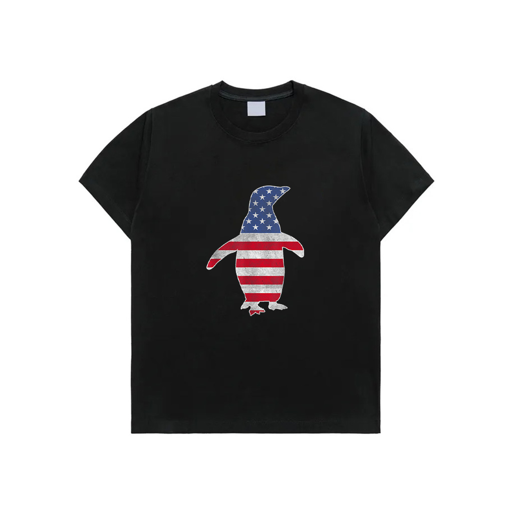 USA Flag Patriotic Penguin Bird 4Th Of July Birdwatching T-Shirt For Women Men