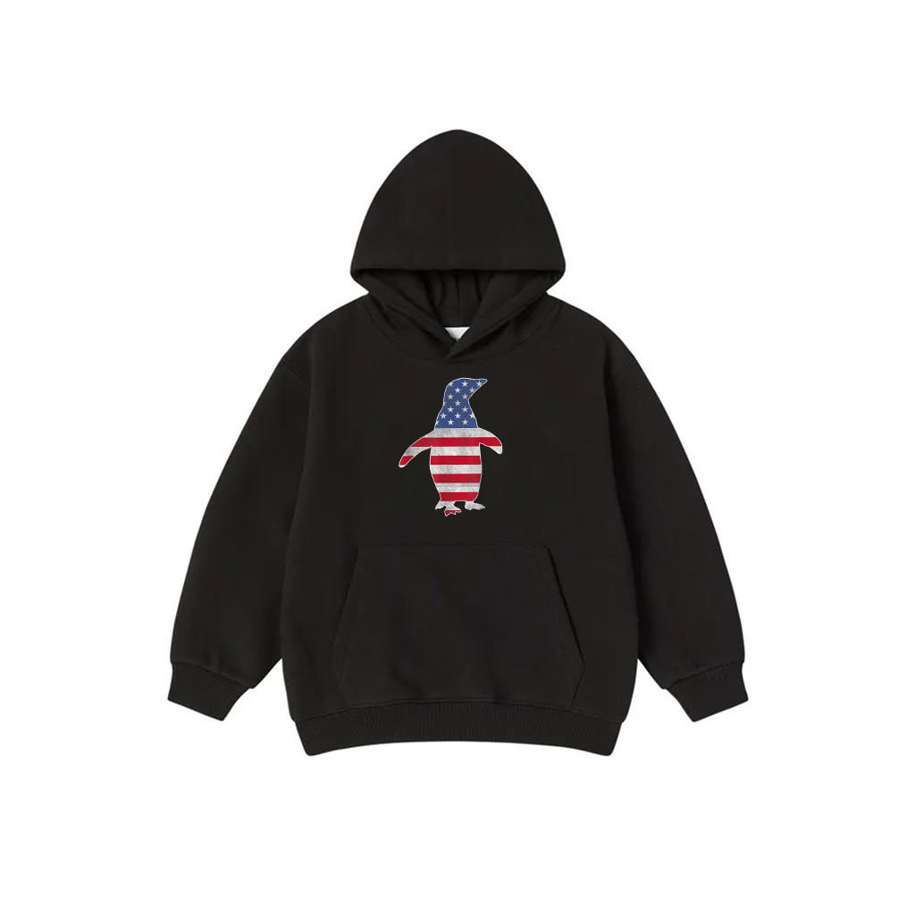 USA Flag Patriotic Penguin Bird 4Th Of July Birdwatching Hoodie For Women Men