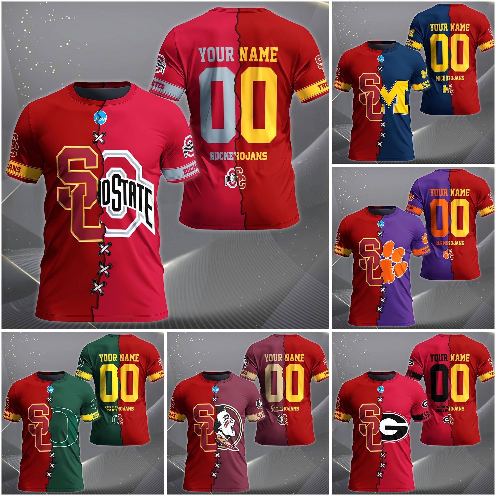USC Trojans House Divided T-Shirt Custom Name 2025 Version, Year And Team, Sport Shirts For Fan