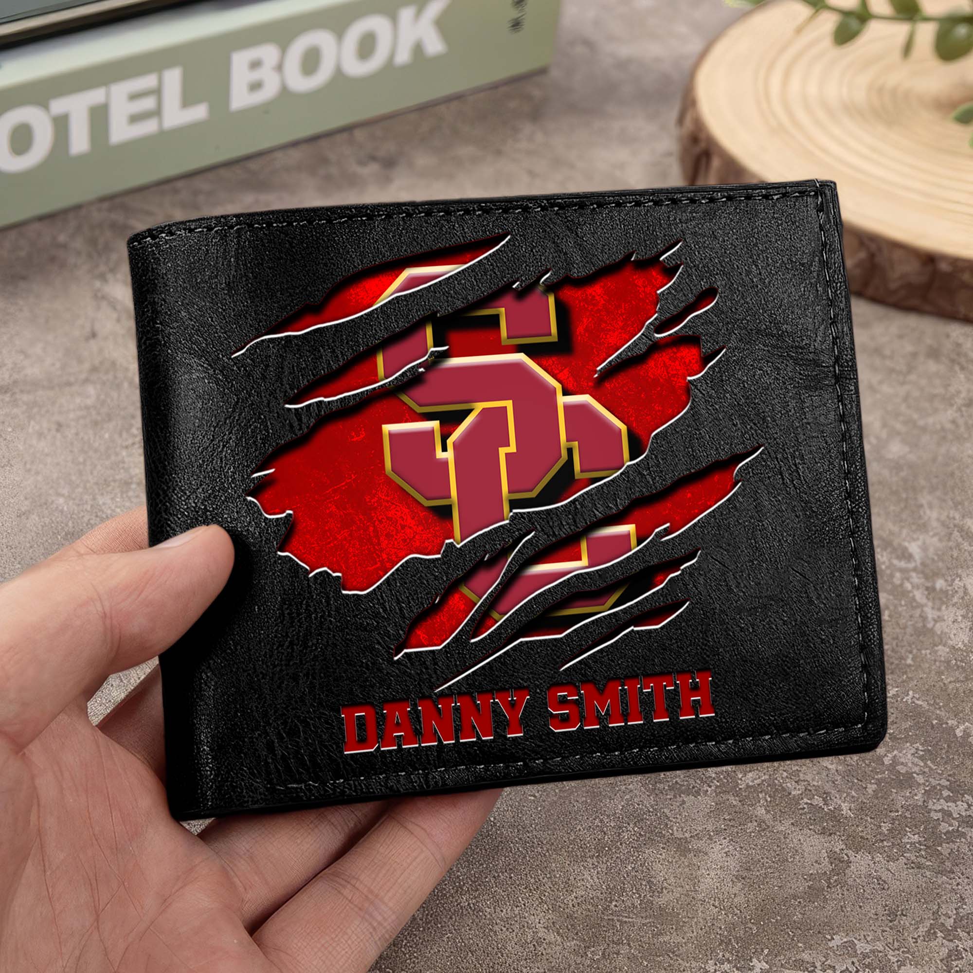 USC Trojans Men Wallet Custom Your Name, Football Team Men Wallet For Fans, Gifts For Football Lovers