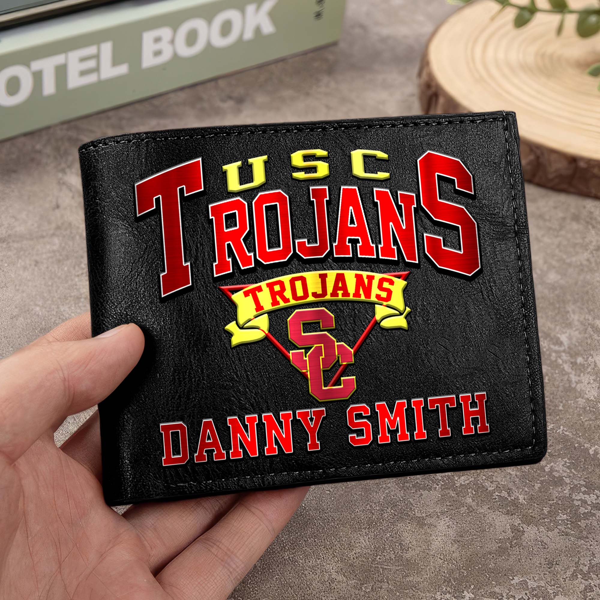 USC Trojans Men Wallet Custom Your Name, Football Team Men Wallet For Fans, Gifts For Football Lovers