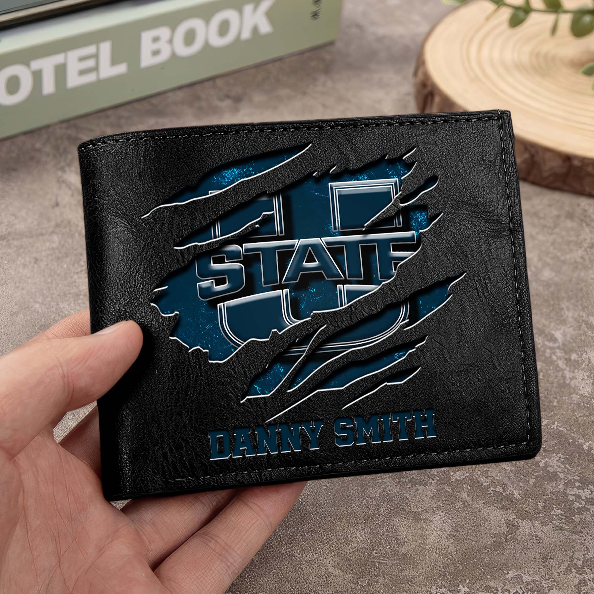 Utah State Aggies Men Wallet Custom Your Name, Football Team Men Wallet For Fans, Gifts For Football Lovers