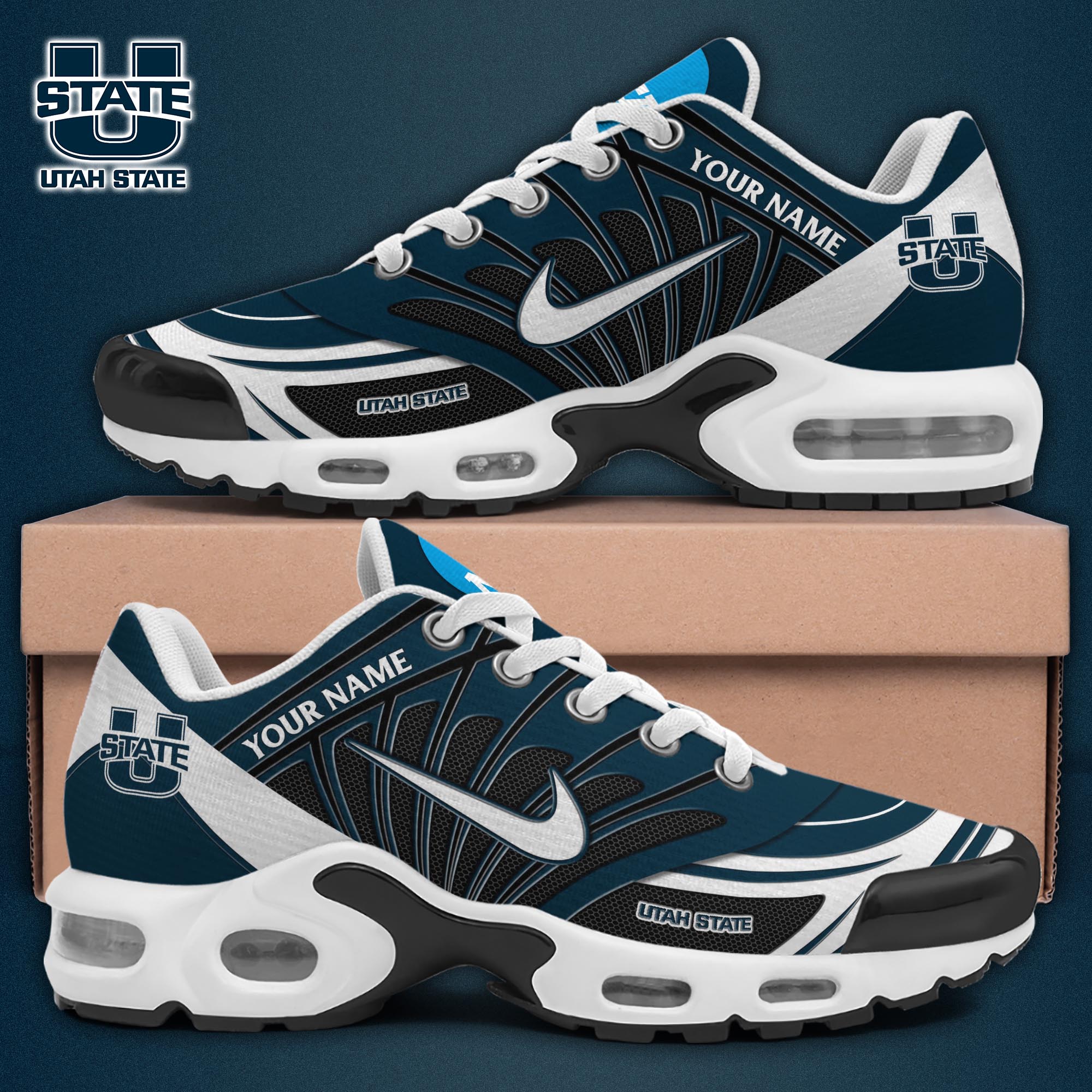 Utah State Aggies TN Shoes 2025 Version Custom Name, Sport Shoes For Fan, Fan Gifts