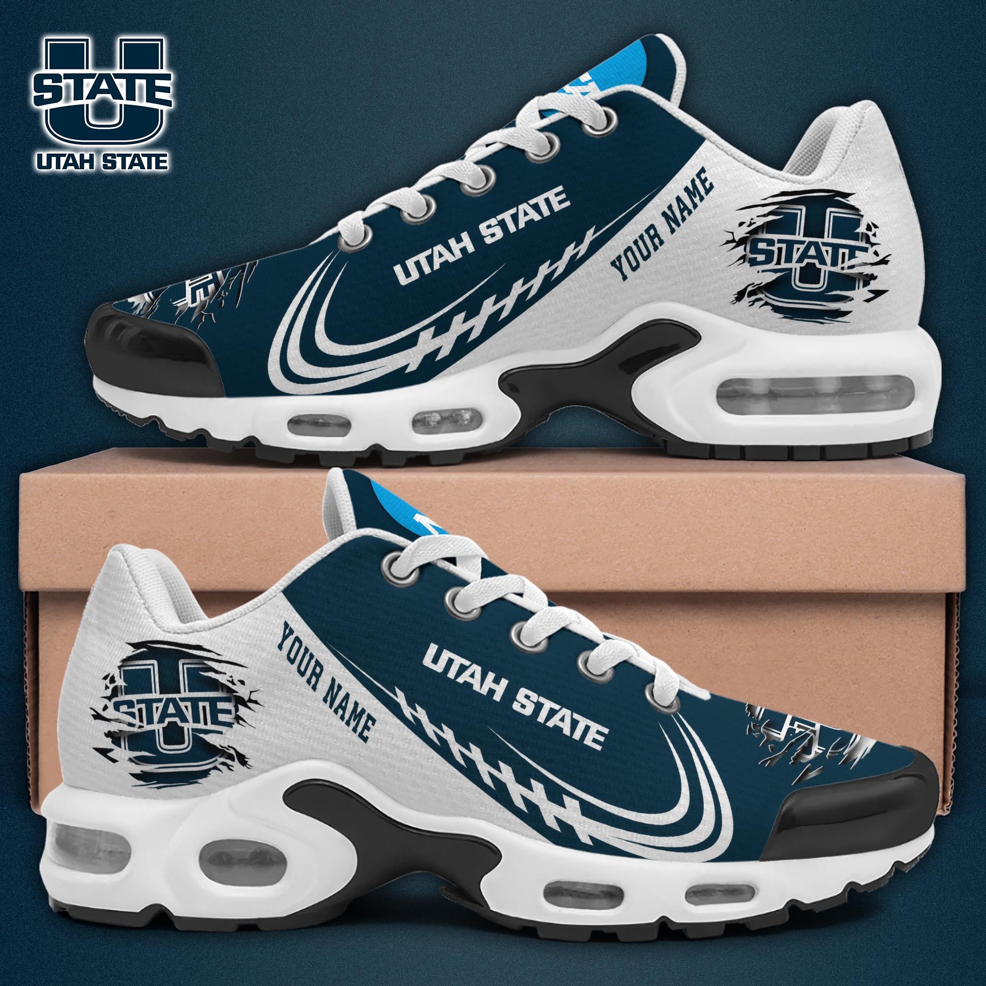 Utah State Aggies TN Shoes 2025 Version Custom Name, Sport Shoes For Fan, Fan Gifts