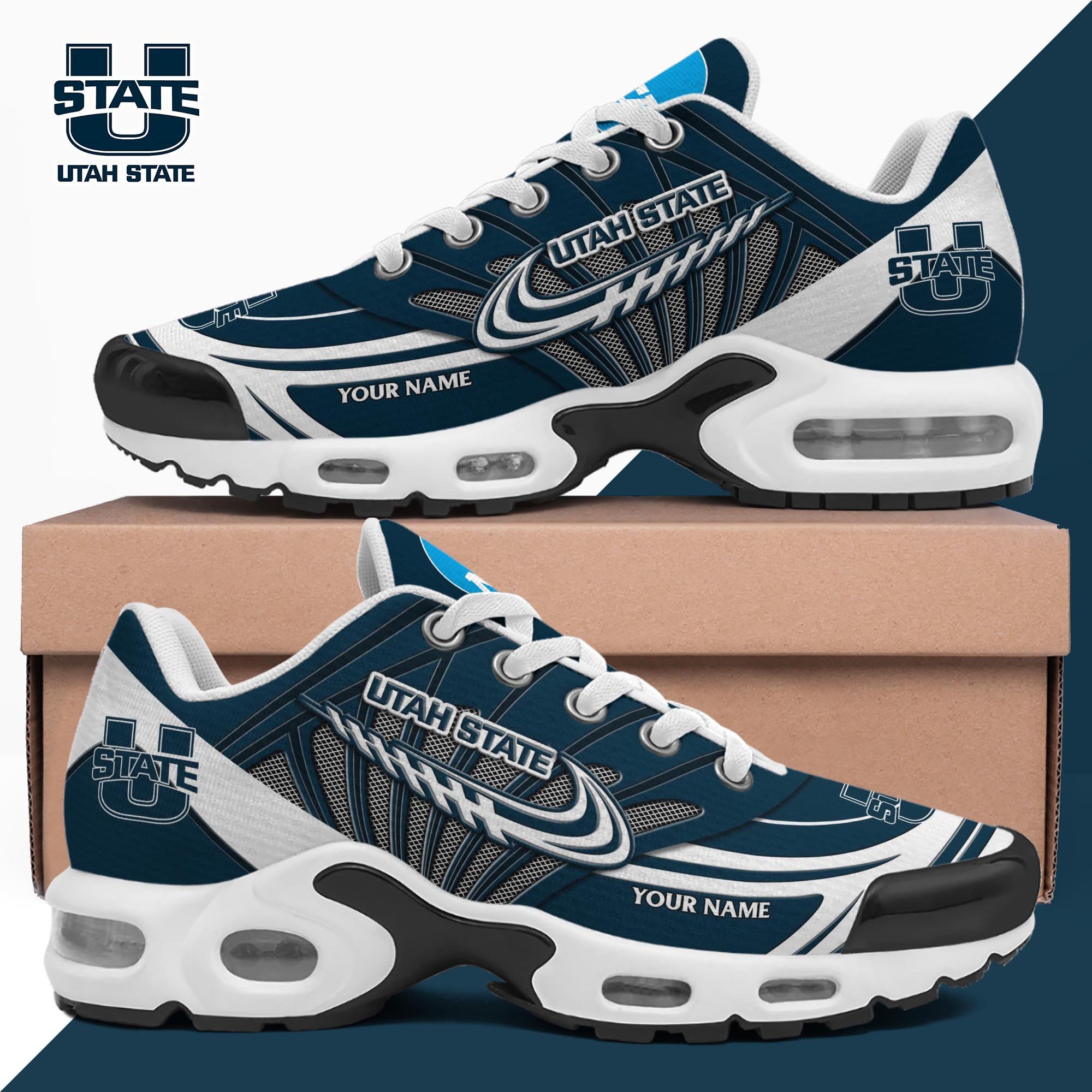 Utah State Aggies TN Shoes 2025 Version Custom Your Name, Shoes For Sport Fans, Gift For Fans