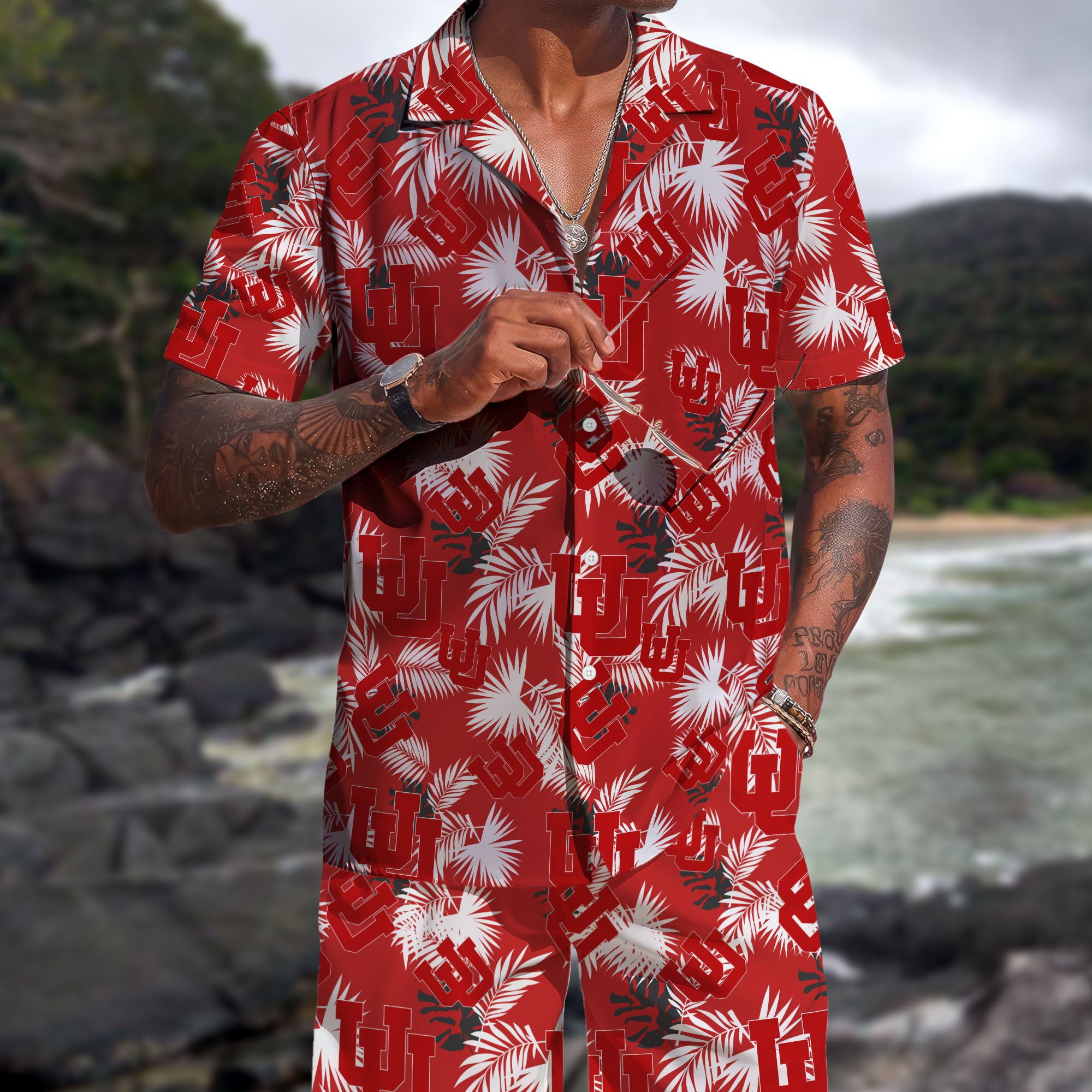 Utah Utes Hawaiian Shorts Set 2025 Version, Hawaiian Shirts, Sports Shorts, Gifts For Fan