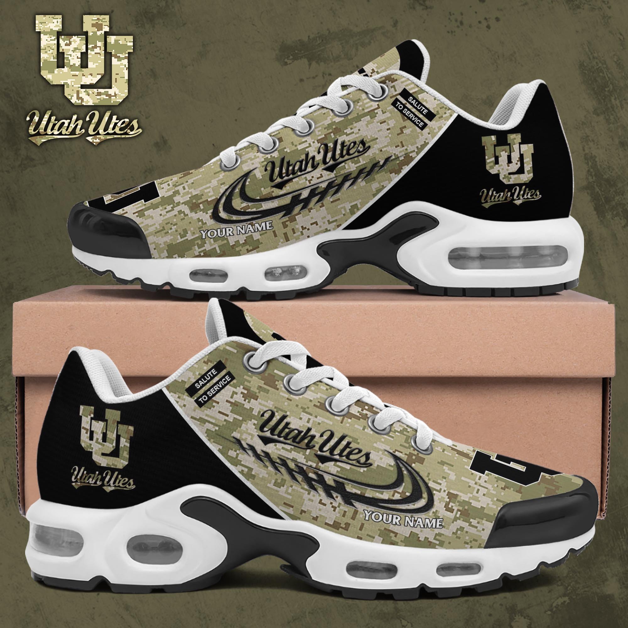Utah Utes TN Shoes 2025 Version Custom Name, Camouflage Shoes, Gifts For Football Lovers