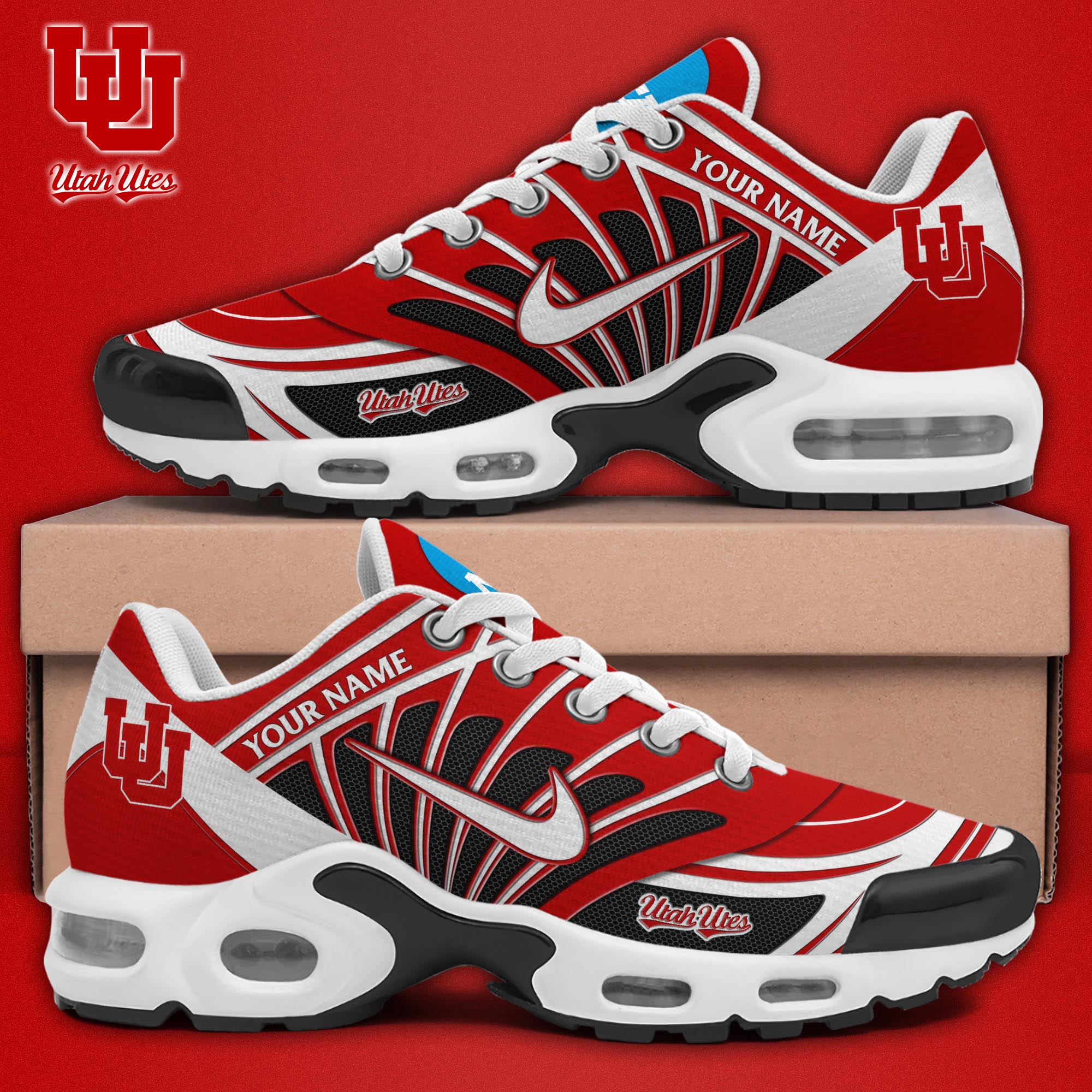 Utah Utes TN Shoes 2025 Version Custom Name, Sport Shoes For Fan, Fan Gifts