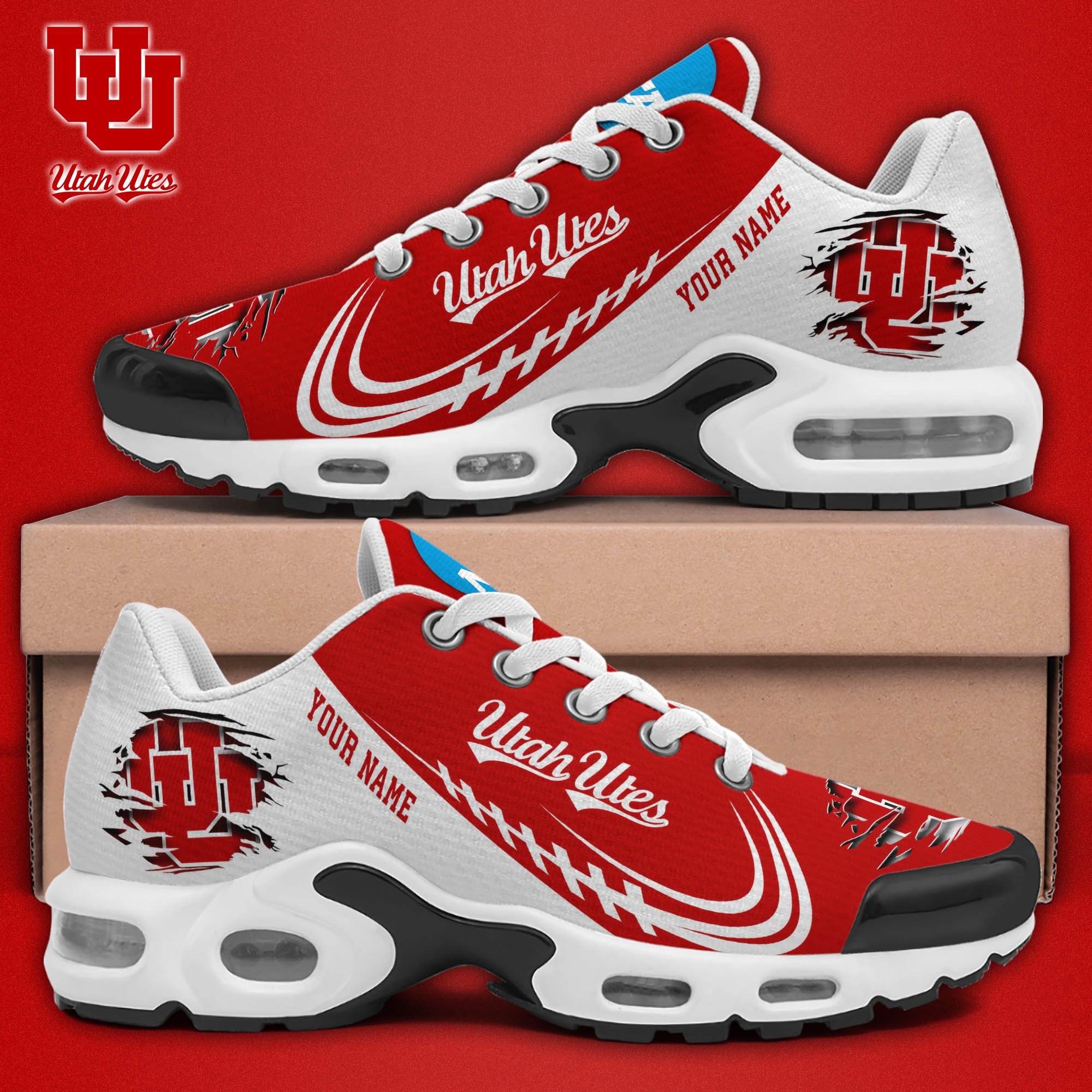 Utah Utes TN Shoes 2025 Version Custom Name, Sport Shoes For Fan, Fan Gifts