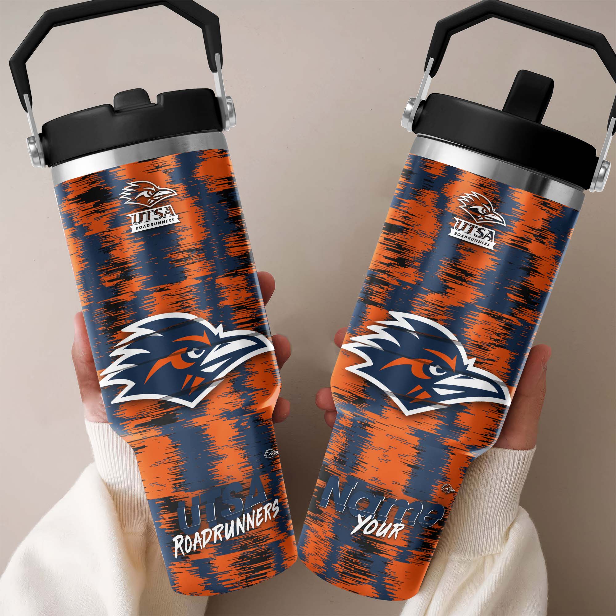 UTSA Roadrunners Flip Straw 30Oz Tumbler Custom Your Name, Sport Flip Straw 30Oz Tumbler, Fan Gifts