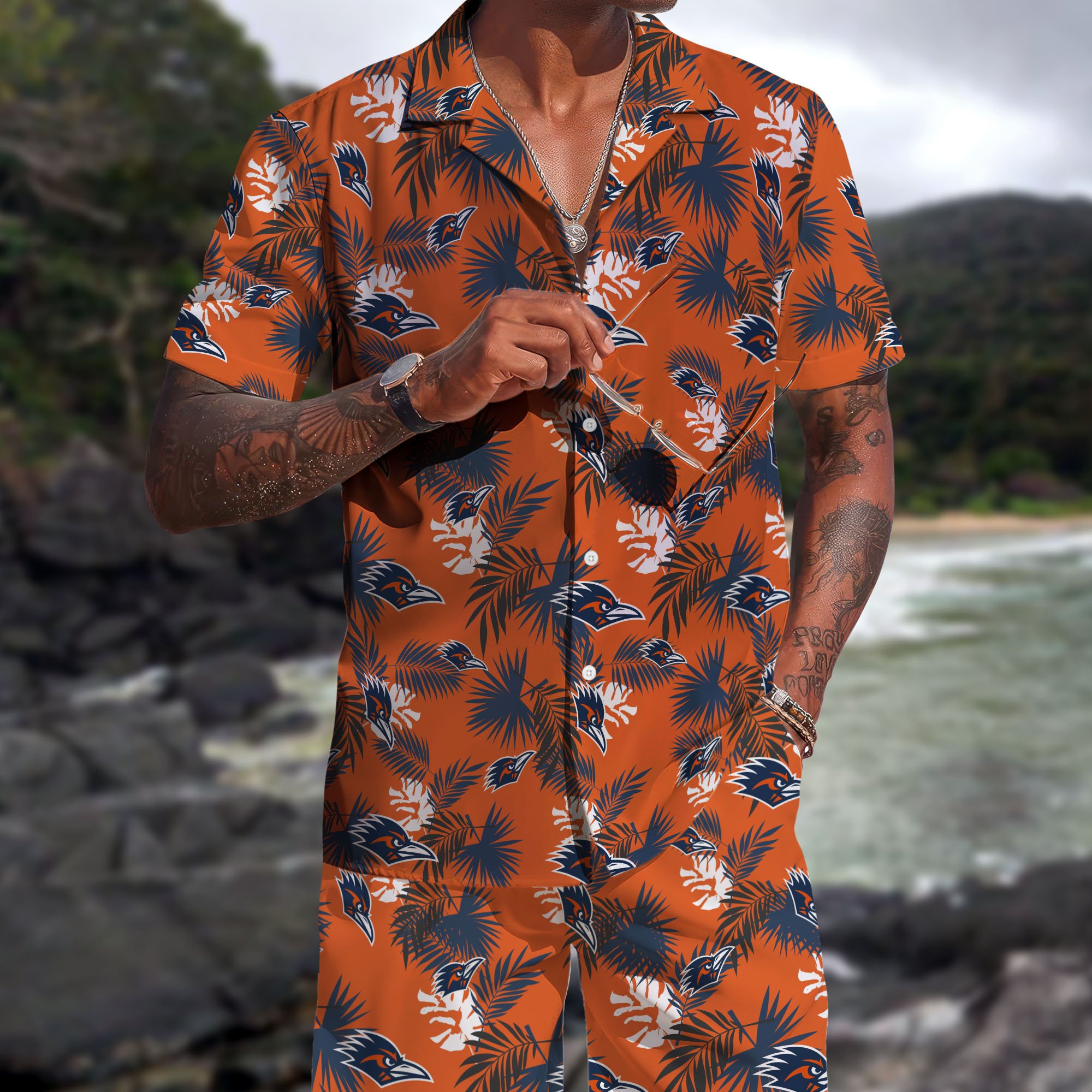 UTSA Roadrunners Hawaiian Shorts Set 2025 Version, Hawaiian Shirts, Sports Shorts, Gifts For Fan