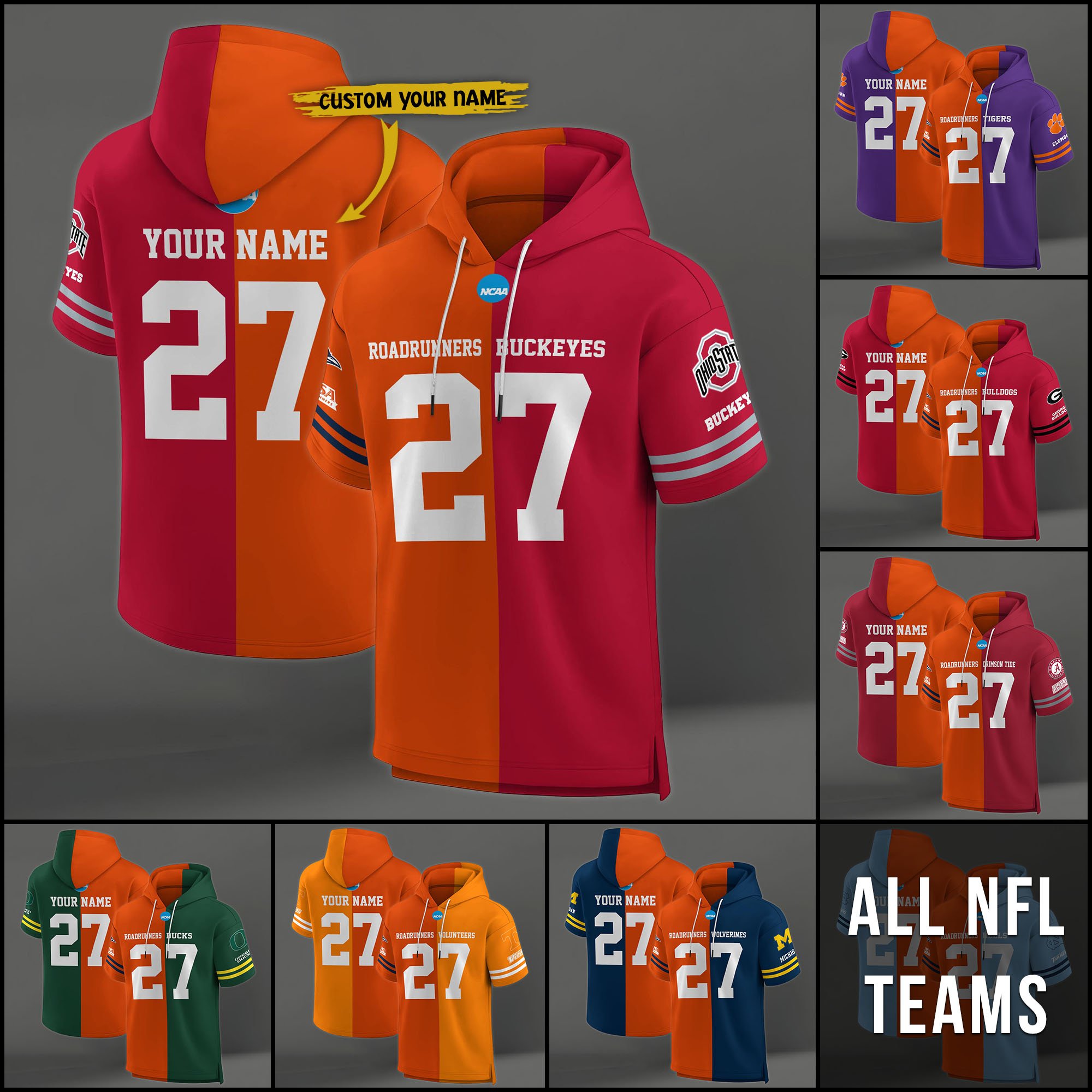 UTSA Roadrunners House Divided Hoodie Custom Name, Number And Team, Hoodie For Football Fans