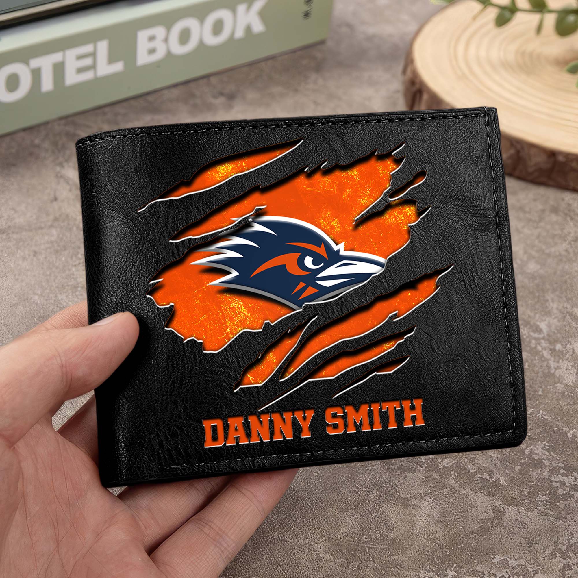 UTSA Roadrunners Men Wallet Custom Your Name, Football Team Men Wallet For Fans, Gifts For Football Lovers