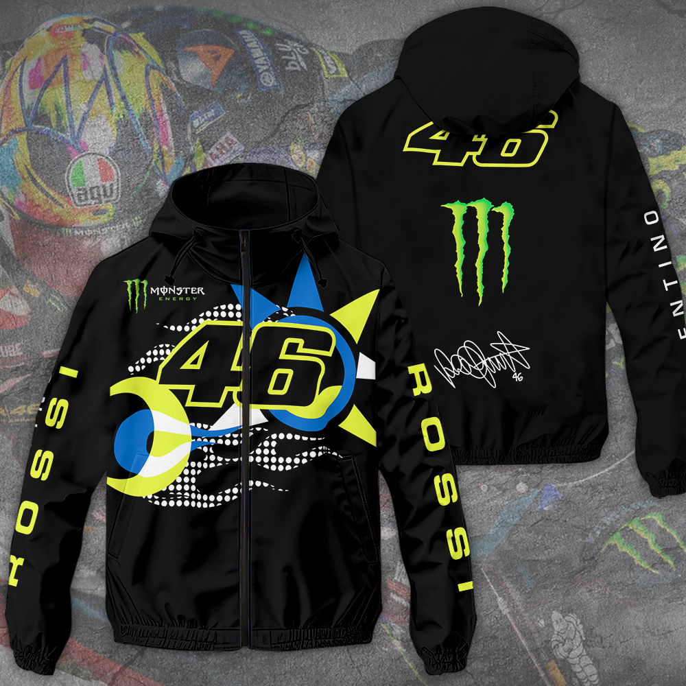 Valentino Rossi Racing F1 Style Windbreaker Jacket For Fans
