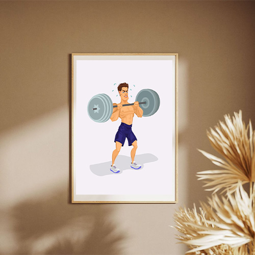 Vector Illustration Of A Weightlifter Poster