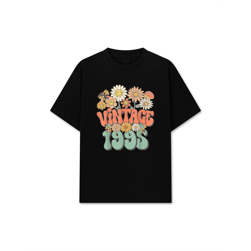 Vintage 1995 Floral Hippie Groovy Daisy Flower 30Th Birthday T-Shirt