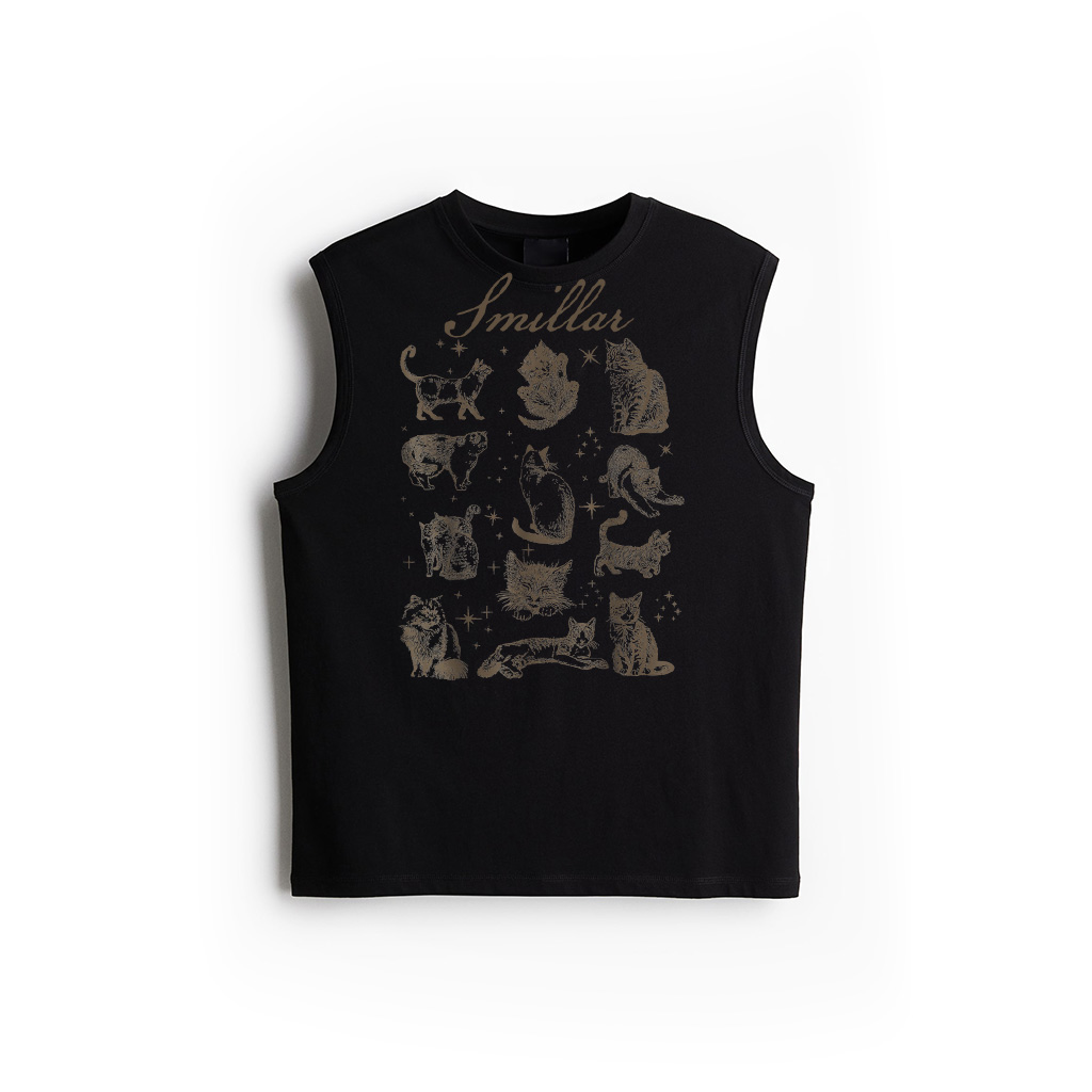 Vintage 90S Tattoo Retro Cats In Space Tank Top