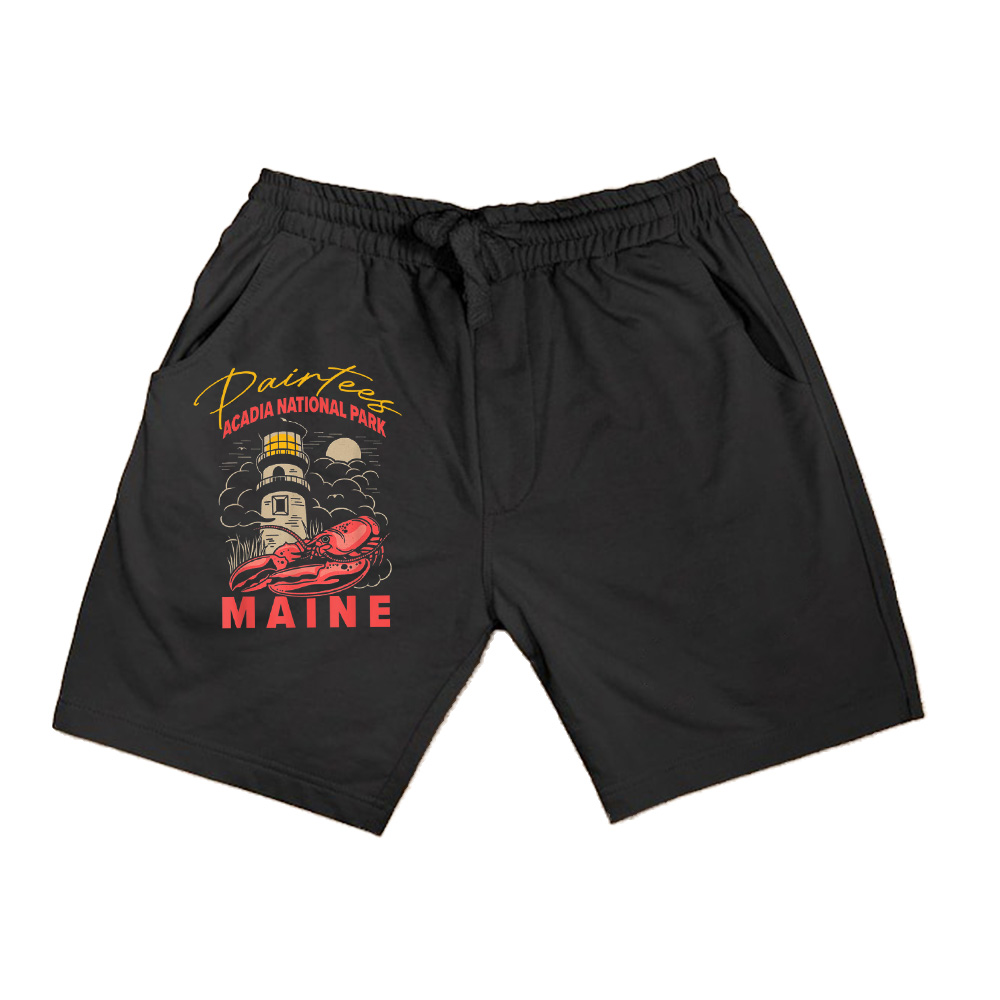 Vintage Acadia National Park Maine Lobster And Lighthouse Shorts