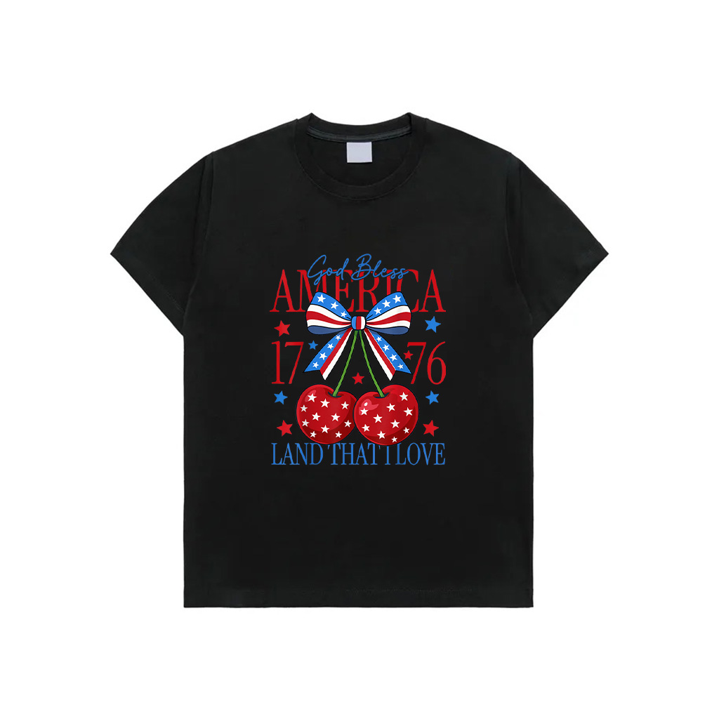 Vintage America Cherries Cherry Coquette Bow Trendy July 4Th T-Shirt