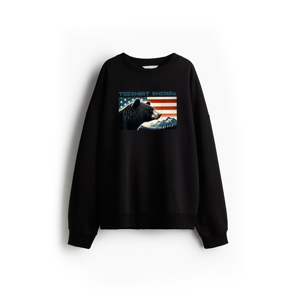 Vintage American Flag Black Bear Lovers 4Th Of July Sweatshirt
