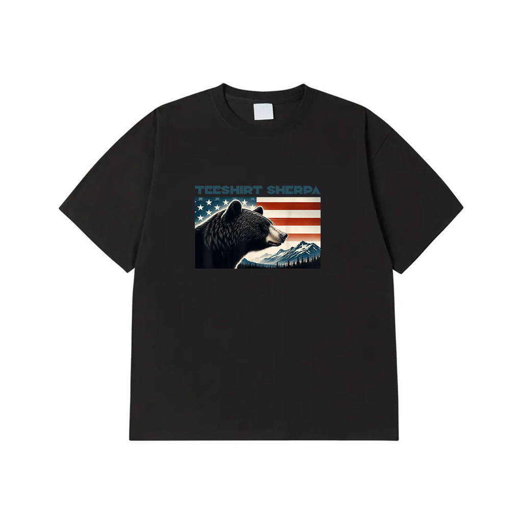Vintage American Flag Black Bear Lovers 4Th Of July T-Shirt
