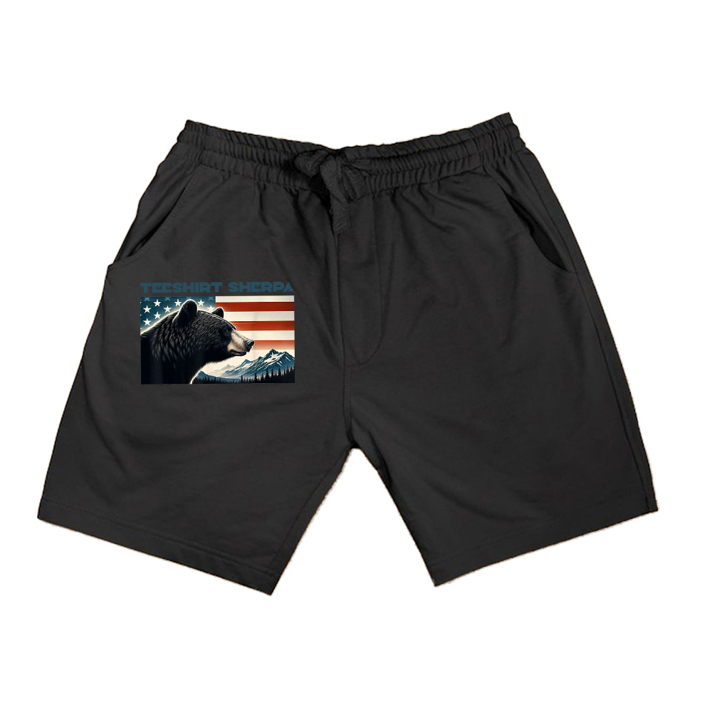 Vintage American Flag Black Bear Lovers 4Th Of July Shorts
