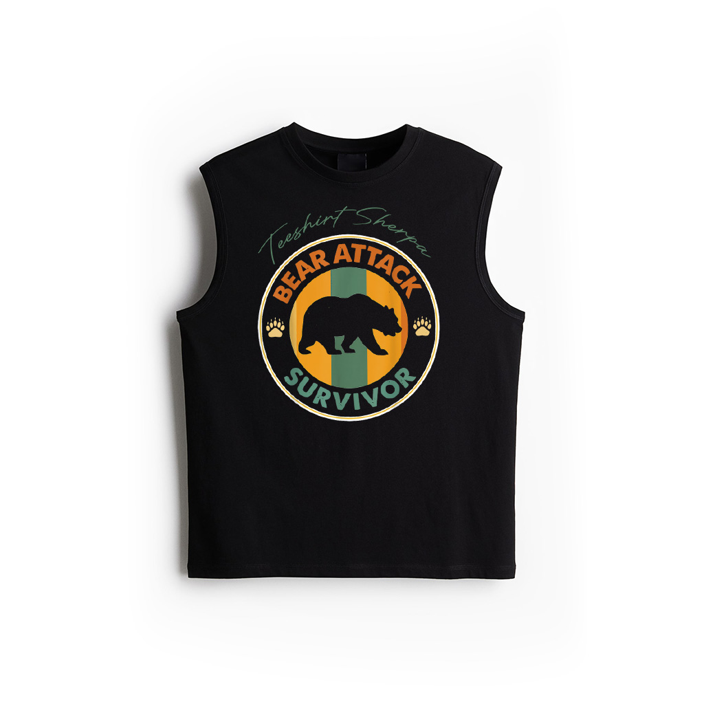 Vintage Bear Survivor Humor Biker Hiker Mountain Tank Top