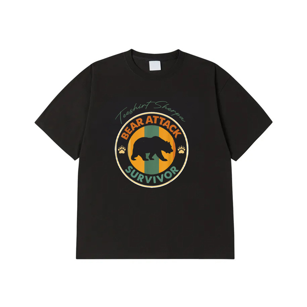 Vintage Bear Survivor Humor Biker Hiker Mountain T-Shirt