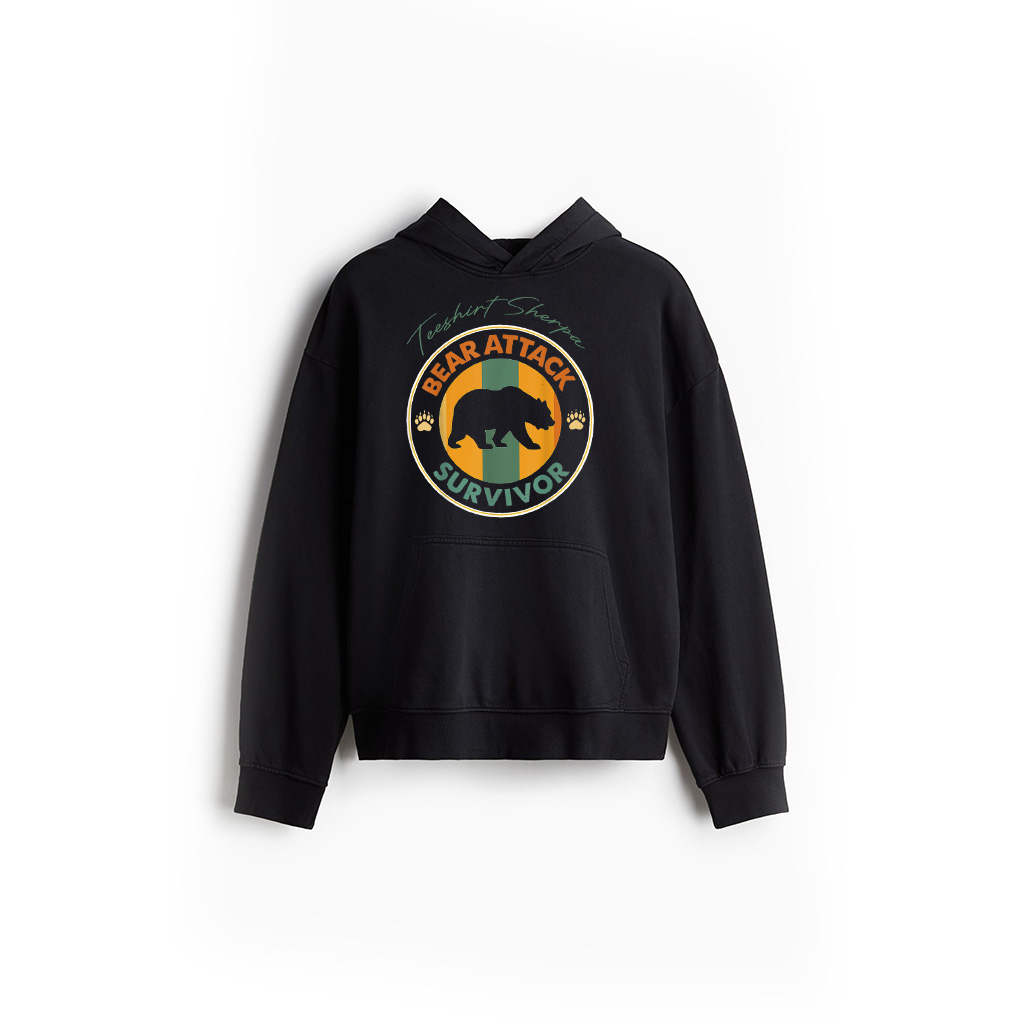 Vintage Bear Survivor Humor Biker Hiker Mountain Hoodie