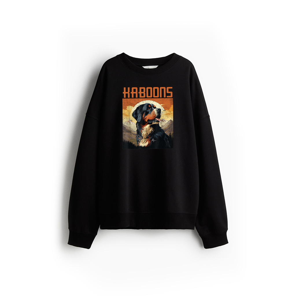 Vintage Bernese Mountain Dog Distressed Mountain Sunset Sweatshirt
