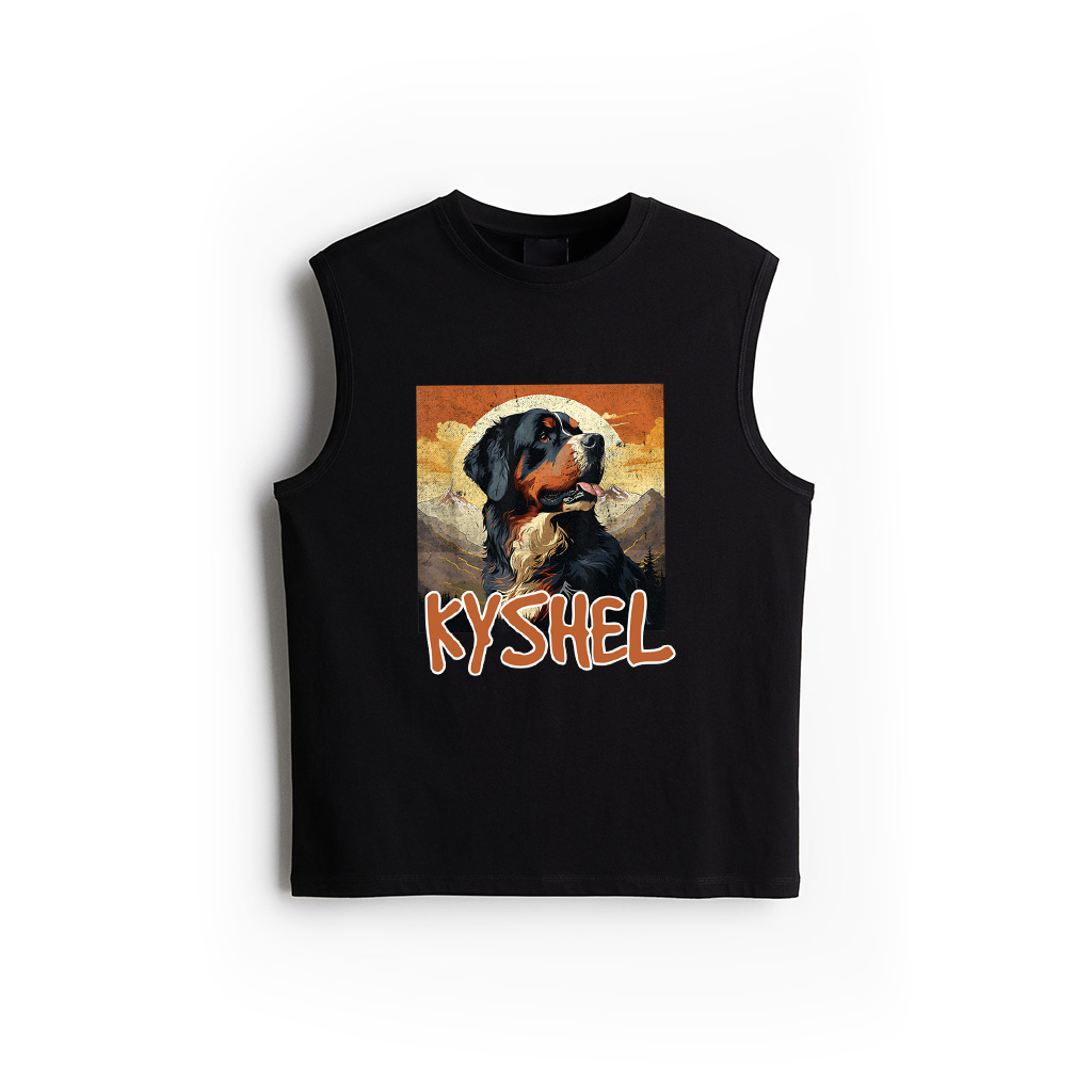 Vintage Bernese Mountain Dog Distressed Mountain Sunset Tank Top