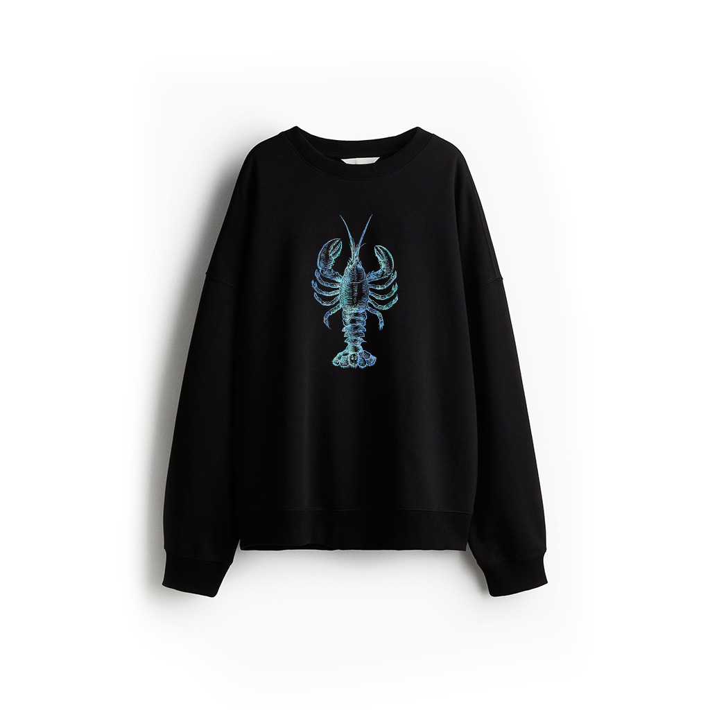 Vintage Blue Lobster Watercolor Illustration Cool Beach Sweatshirt