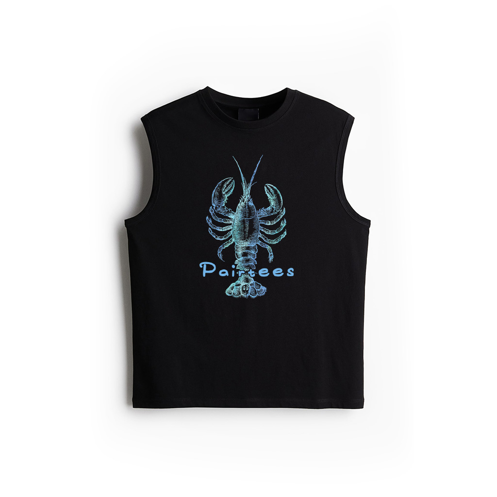 Vintage Blue Lobster Watercolor Illustration Cool Beach Tank Top