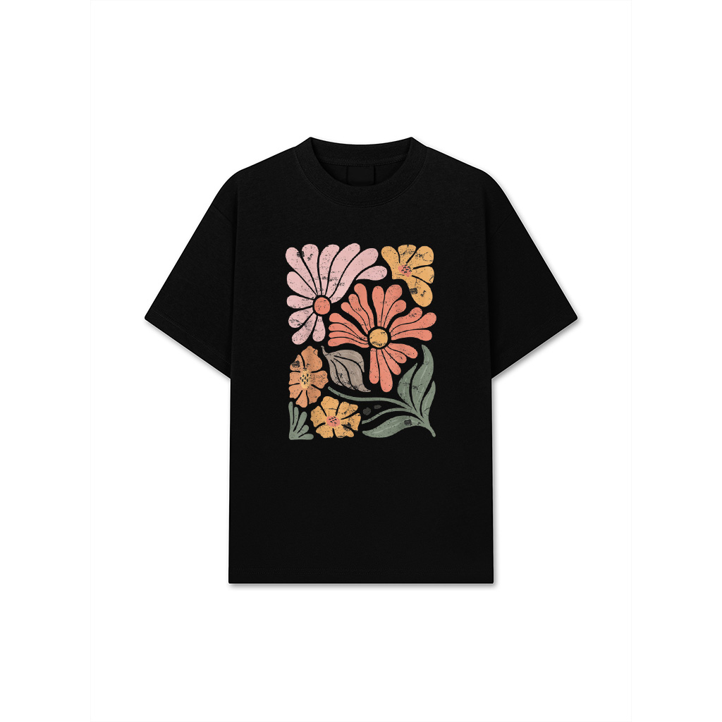 Vintage Boho Wildflower Graphic Tee T-Shirt