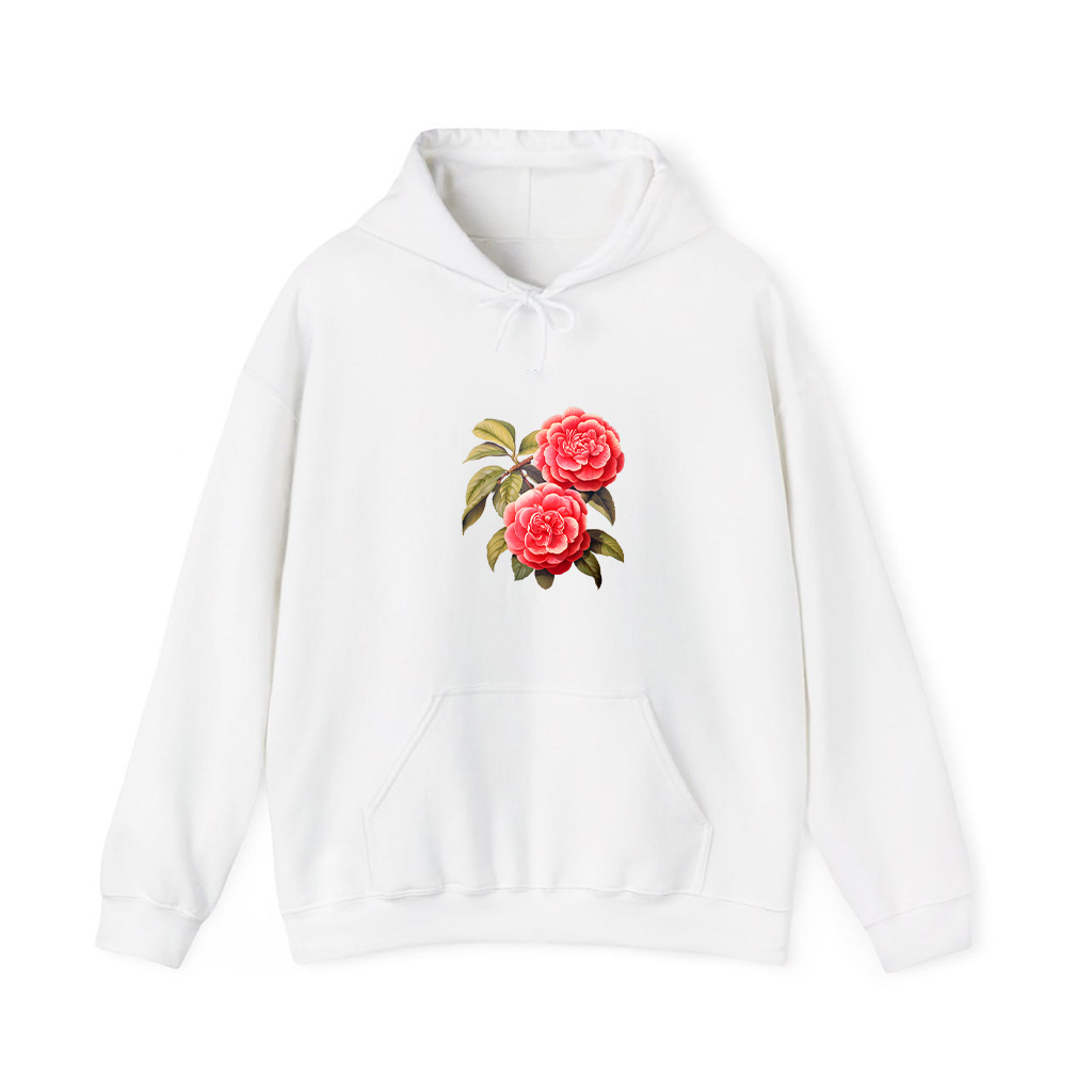 Vintage Camellia Flower Hoodie