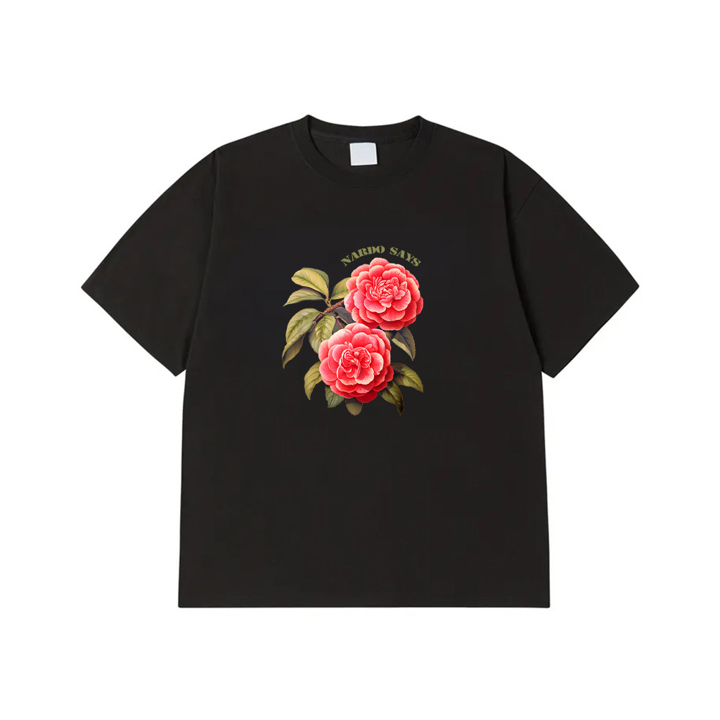 Vintage Camellia Flower Plant Lover Gardening Floral T-Shirt