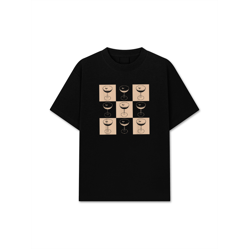 Vintage Checkered Espresso Martinis Social Club Drink Coffee T-Shirt