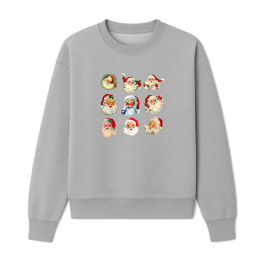 Vintage Christmas Santa Claus Faces Funny Old Fashioned Xmas Sweatshirts 06-10-2025