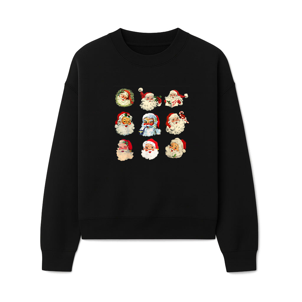 Vintage Christmas Santa Claus Faces Funny Old Fashioned Xmas Sweatshirts 06-10-2025