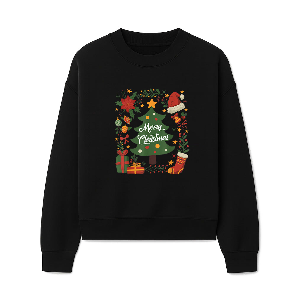 Vintage Christmas Tree Santa Hat 80S 90S Sweatshirts 06-10-2025