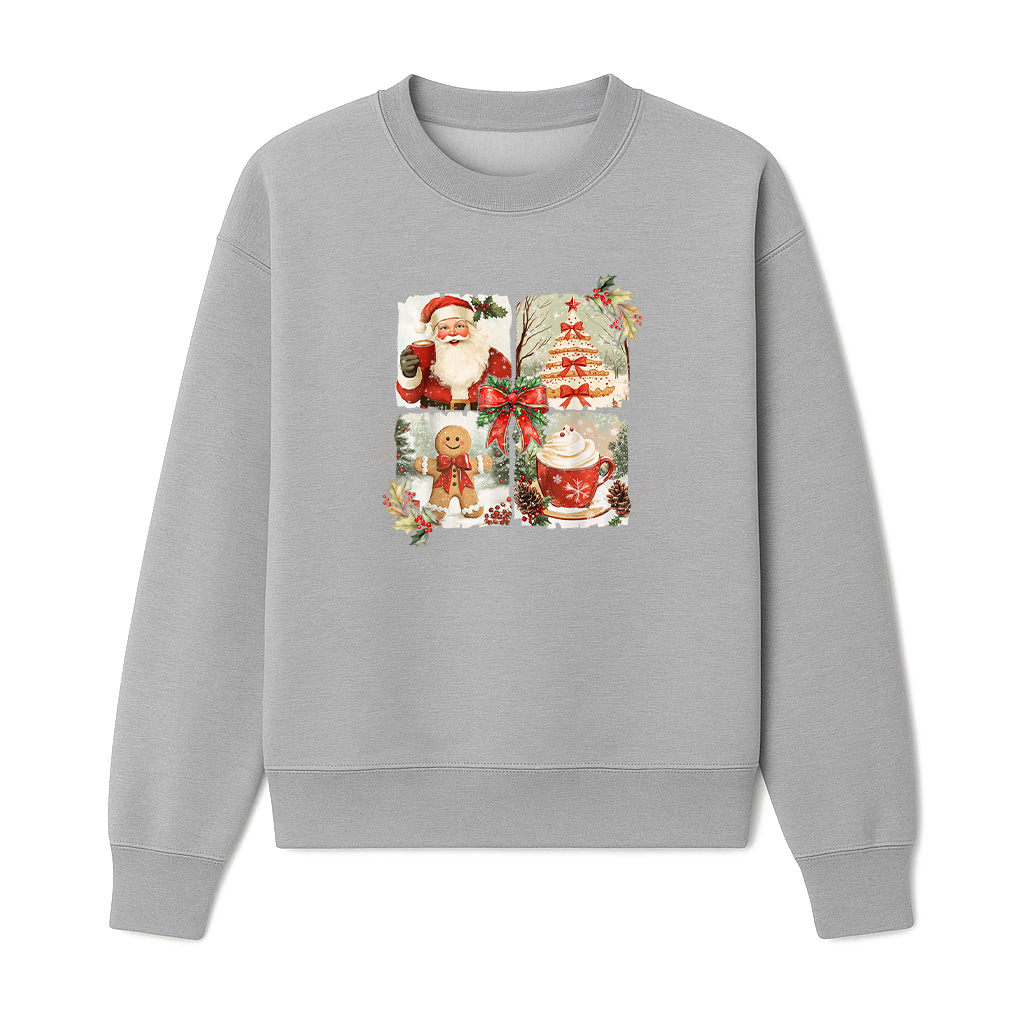 Vintage Coquette Bow Santa Gingerbread Christmas Sweatshirts 06-10-2025
