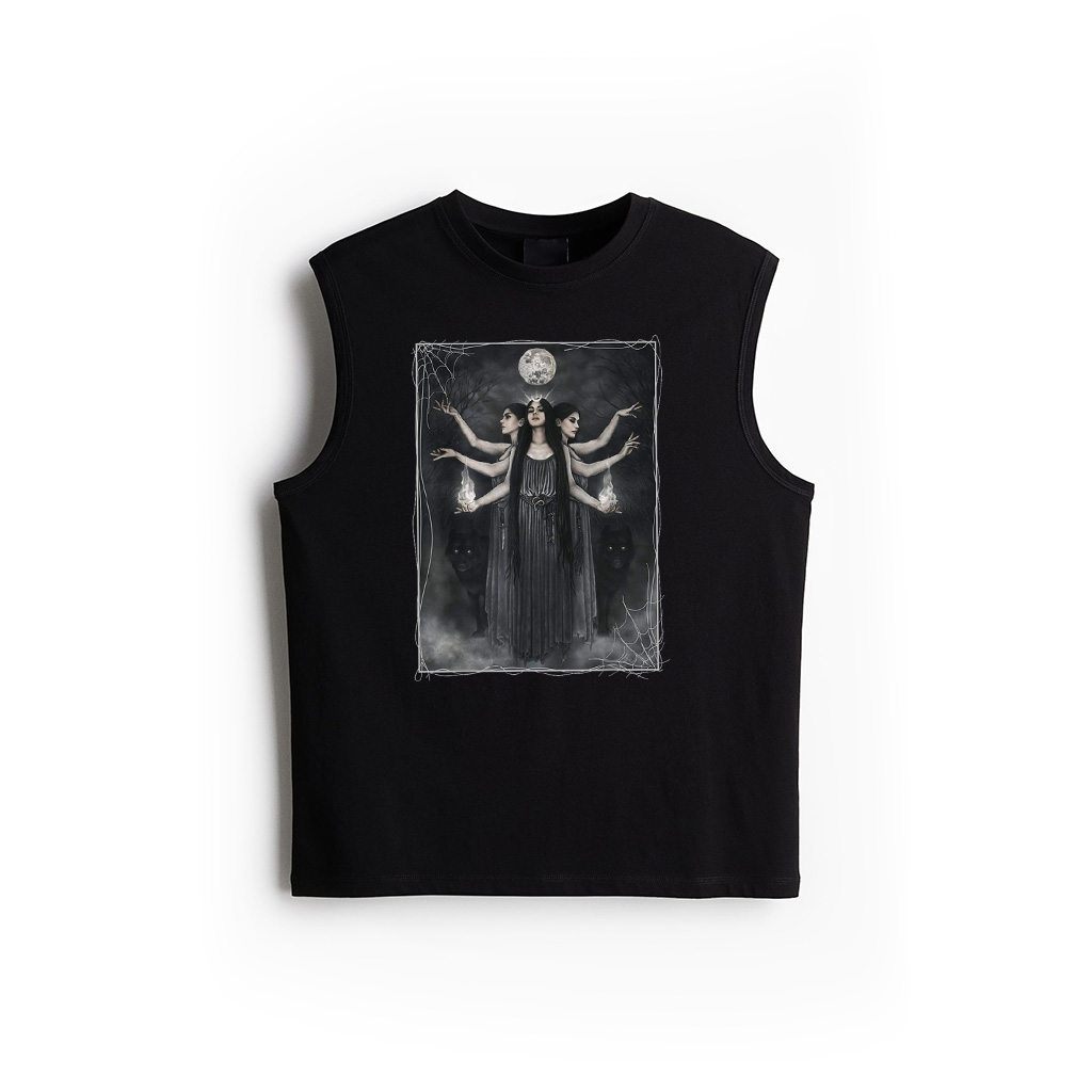 Vintage Cottagecore Aesthetic Witches Werewolves Moon Witchy Tank Top