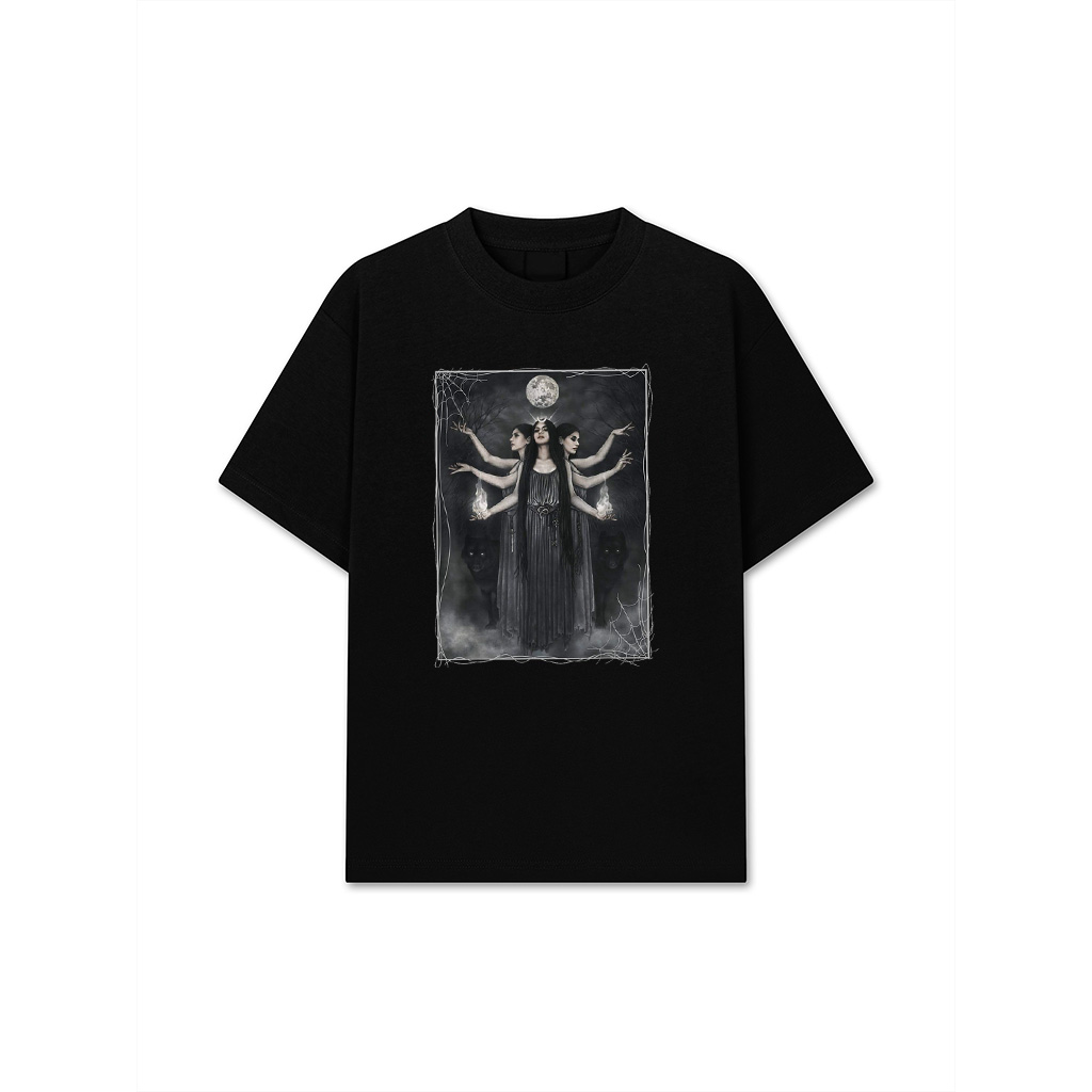 Vintage Cottagecore Aesthetic Witches Werewolves Moon Witchy T-Shirt