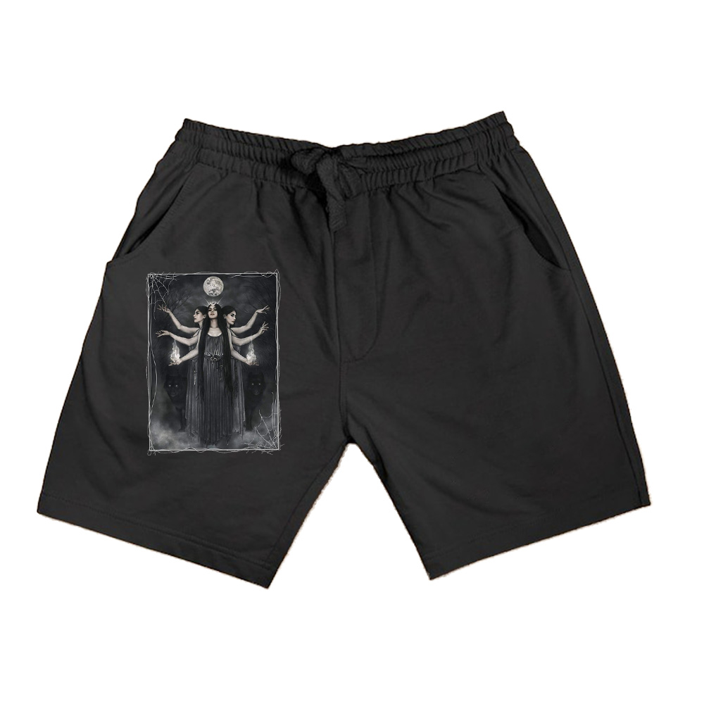 Vintage Cottagecore Aesthetic Witches Werewolves Moon Witchy Shorts