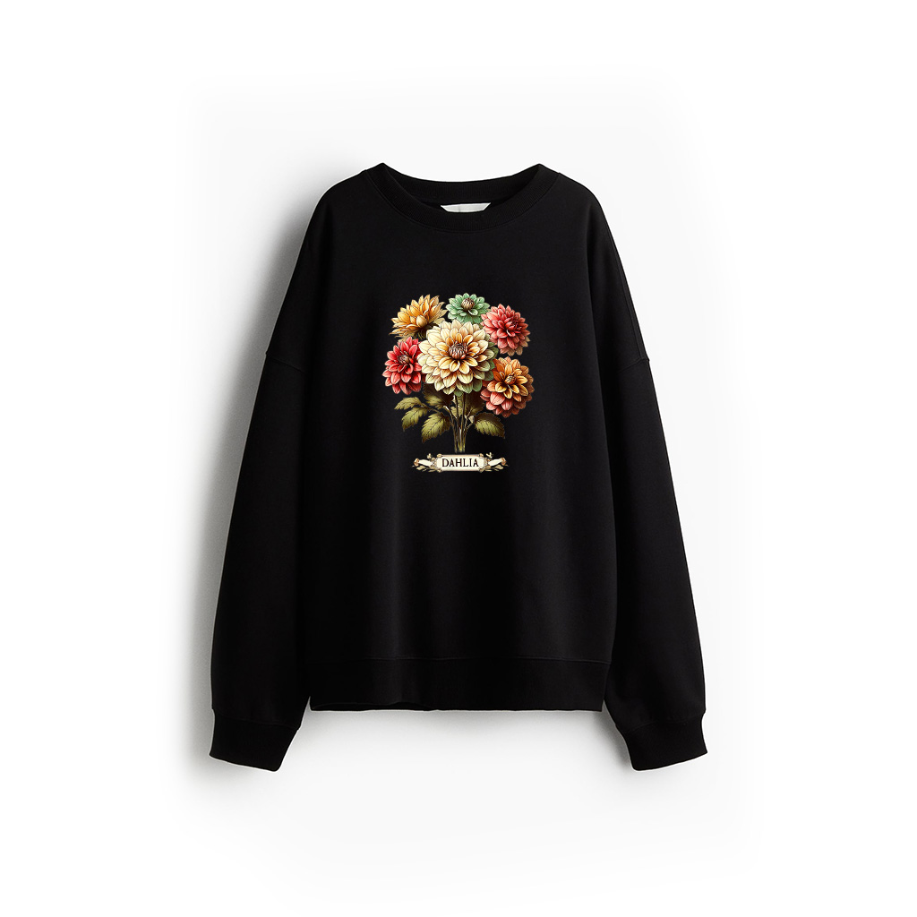 Vintage Dahlia Illustration Sweatshirt
